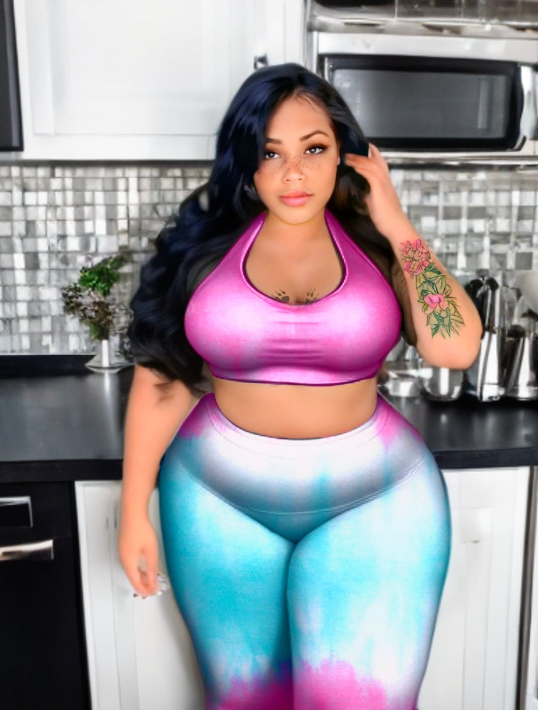 "Dream Swirl All-Over Print Plus Size Leggings
